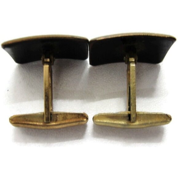 Blue Mosaic Enamel Copper Cufflinks Rectangle Shirt Accessories Wedding Vintage - Picture 5 of 14